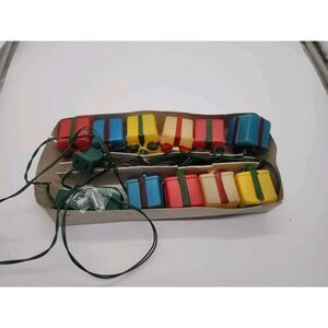 Vintage Blow Mold Happy Birthday Present Musical String Lights- Working